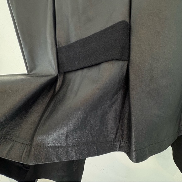 Lafayette 148 New York Leather Wool Jacket Open Waterfall Black 8 - Picture 14 of 14